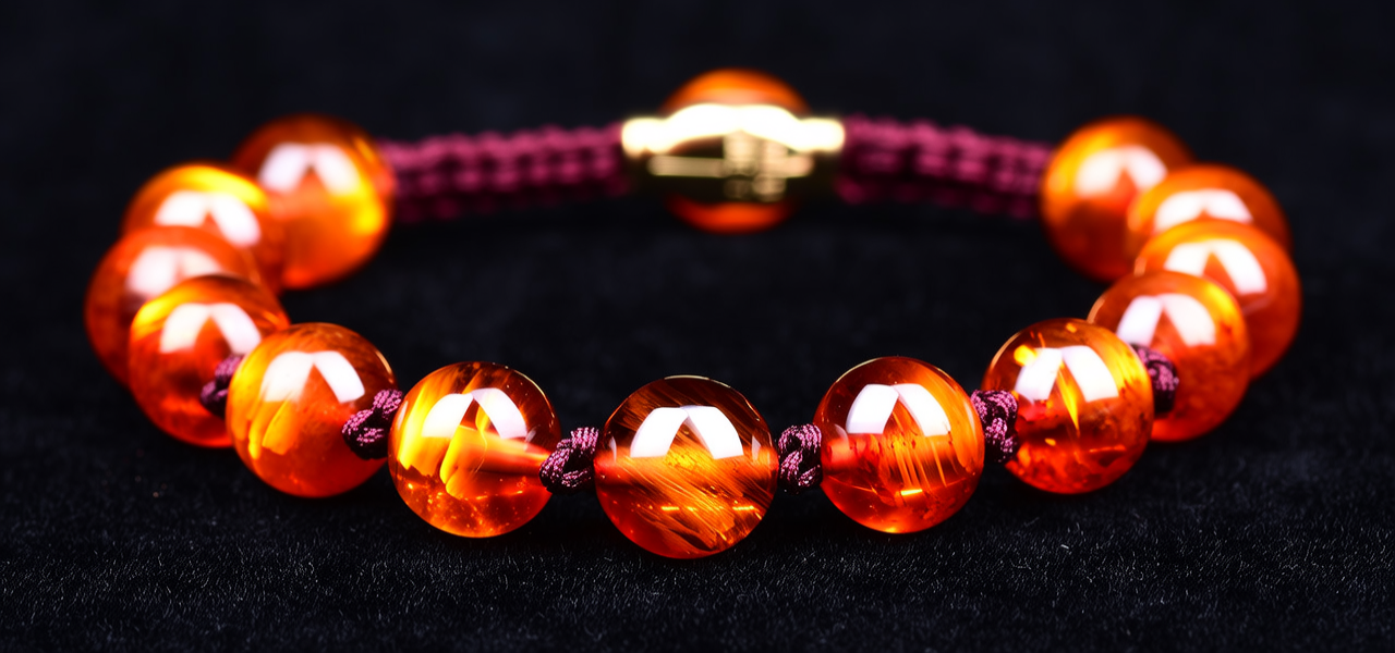 黄金石榴石手链图片