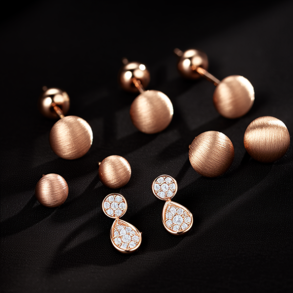 18k金耳钉图片大全